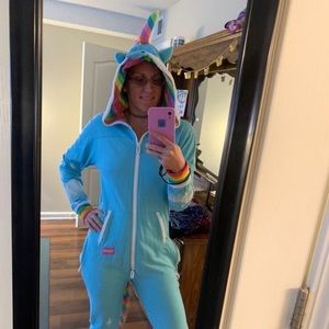 Tipsy Elves sky baby blue unicorn onesie